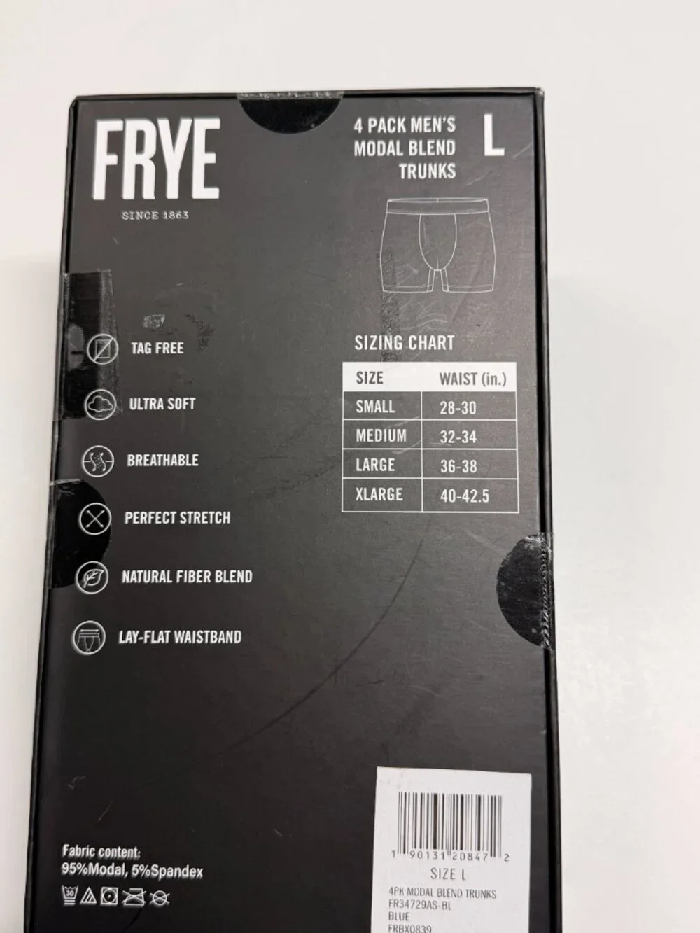 FRYE Modal Blend Trunks - 4 Pack - NWT - Large - Blue and Gray Tones